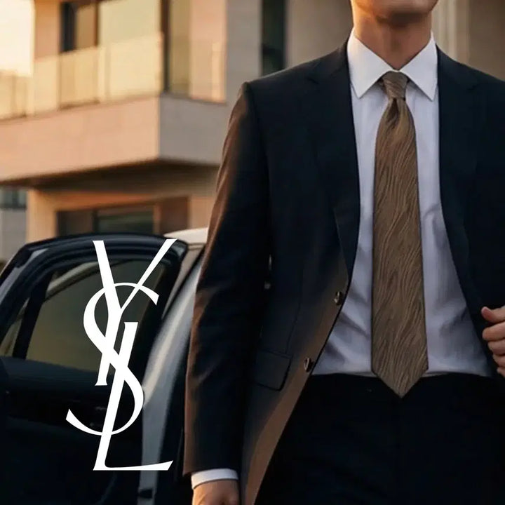 [BUNJANG] Yves Saint Laurent Silk Tie - Beige 8.4cm / 입생로랑 실크 베이지 넥타이 8.4cm A~B등급 K2499
