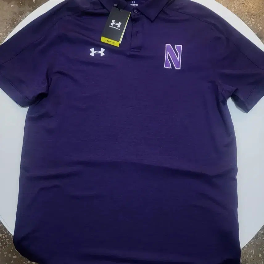 [BUNJANG] Under Armour Northwestern Polo Shirt / 언더아머 퍼플 Northwestern 폴로 셔츠