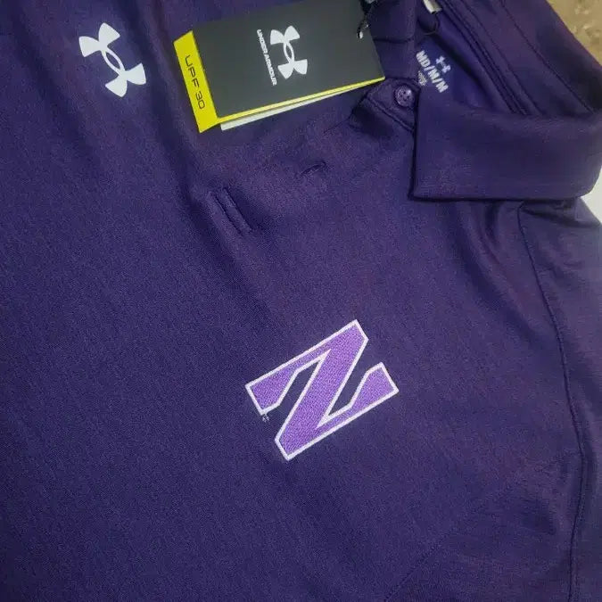 [BUNJANG] Under Armour Northwestern Polo Shirt / 언더아머 퍼플 Northwestern 폴로 셔츠