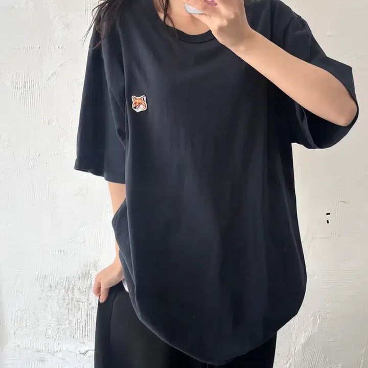 [BUNJANG] Maison Kitsune Fox Head Patch Short Sleeve T-shirt Black XXL / Maison Kitsune 메종키츠네 블랙컬러 폭스헤드 패치 반팔 티셔츠