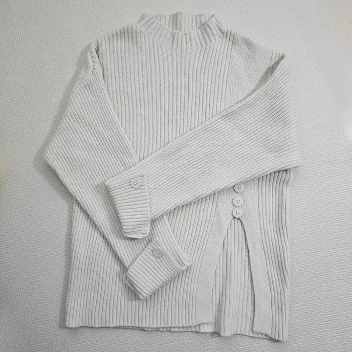 [BUNJANG] Loose V-Neck Slit Long Knit / 