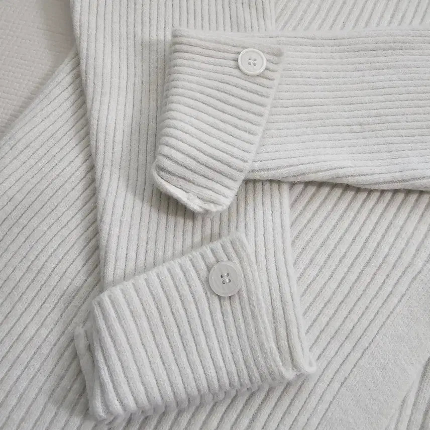 [BUNJANG] Loose V-Neck Slit Long Knit / 