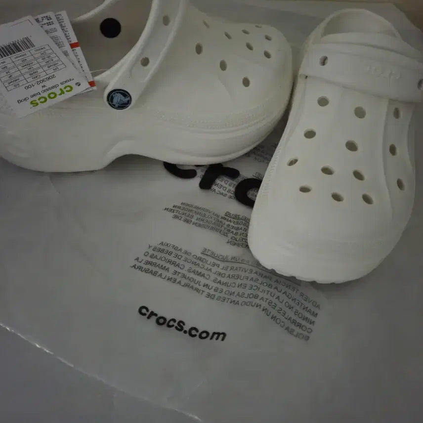 [BUNJANG] Crocs Bella Clog Platform White Shoes / 크록스 벨라클로그 플랫폼 화이트 새상품