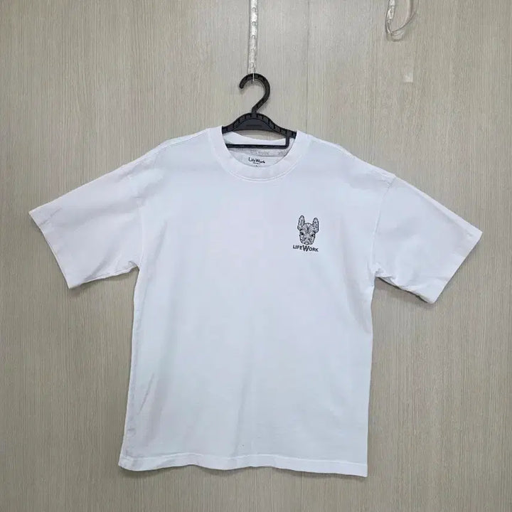 [BUNJANG] LifeWork Bulldog Logo White T-shirt / 라이프워크 불독 로고 반팔 티셔츠 화이트