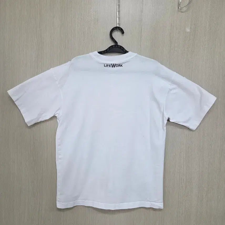 [BUNJANG] LifeWork Bulldog Logo White T-shirt / 라이프워크 불독 로고 반팔 티셔츠 화이트