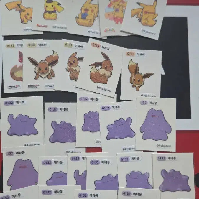 [BUNJANG] Pokemon Tteokbokki Seal Set / 포켓몬 띠부씰 인기씰 레어씰 러블리할로윈등