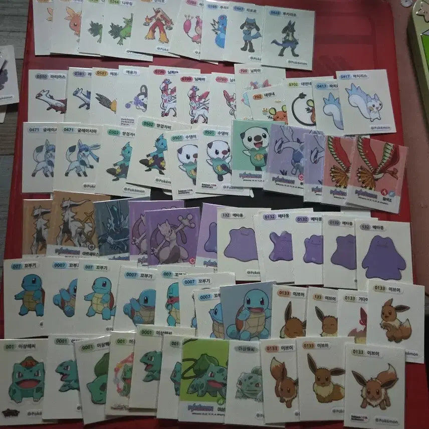 [BUNJANG] Pokemon Tteokbokki Seal Set / 포켓몬 띠부씰 인기씰 레어씰 러블리할로윈등