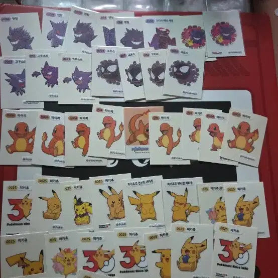 [BUNJANG] Pokemon Tteokbokki Seal Set / 포켓몬 띠부씰 인기씰 레어씰 러블리할로윈등