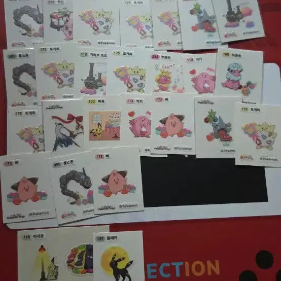 [BUNJANG] Pokemon Tteokbokki Seal Set / 포켓몬 띠부씰 인기씰 레어씰 러블리할로윈등