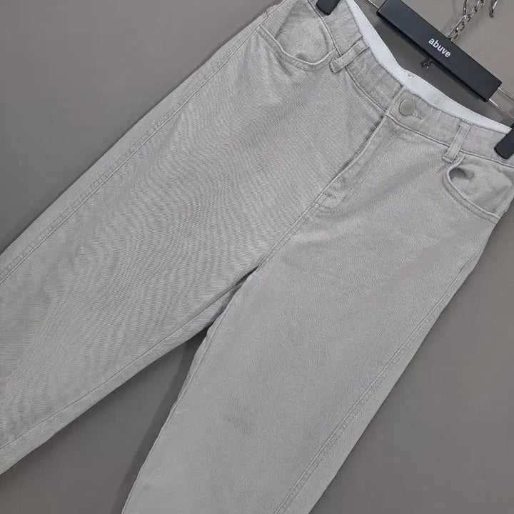 [BUNJANG] Gray Denim Pants / 허리밴드 연그레이 컬러 데님 팬츠