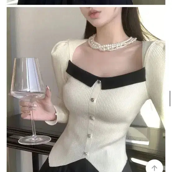 [BUNJANG] Ivory Puff Knit Top / 아이보리 퍼프 니트