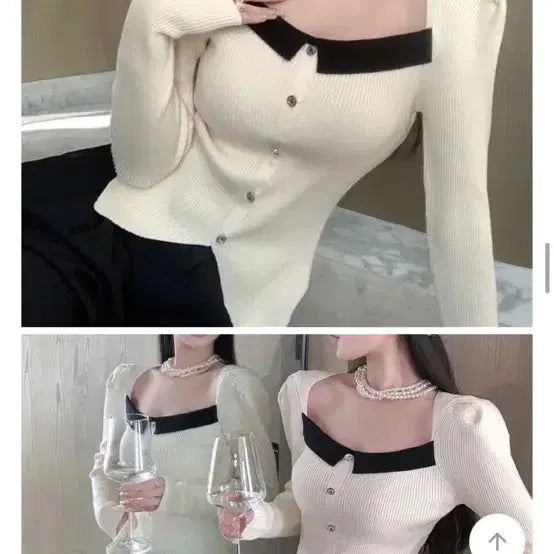 [BUNJANG] Ivory Puff Knit Top / 아이보리 퍼프 니트