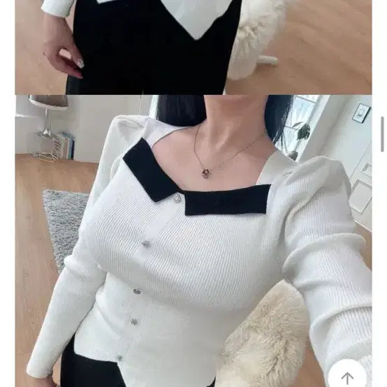 [BUNJANG] Ivory Puff Knit Top / 아이보리 퍼프 니트