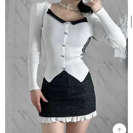 [BUNJANG] Ivory Puff Knit Top / 아이보리 퍼프 니트