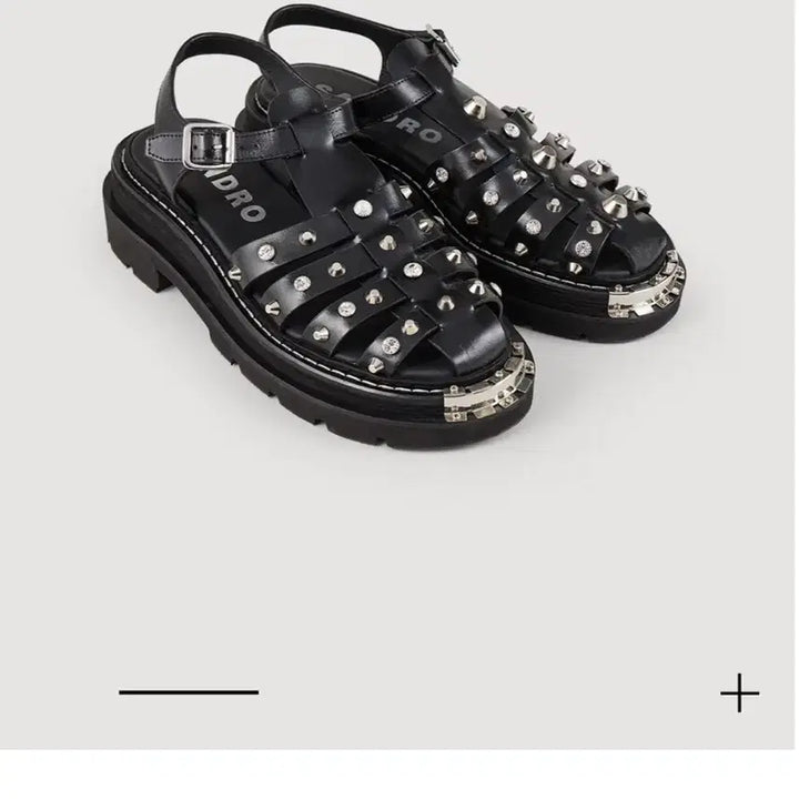[BUNJANG] Sandro Studded Leather Sandals (240) / 산드로 스터드 레더 샌들(240)