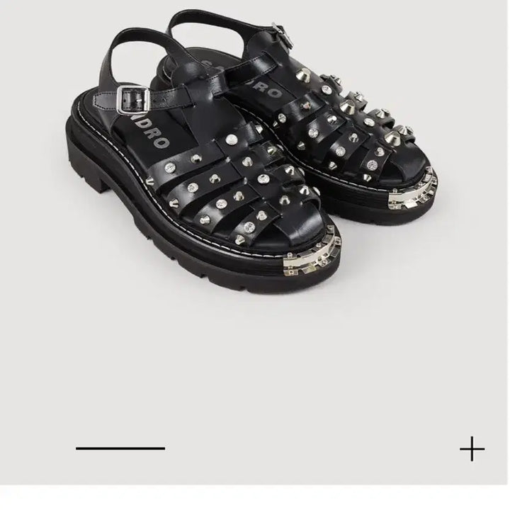 [BUNJANG] Sandro Studded Leather Sandals (240) / 산드로 스터드 레더 샌들(240)
