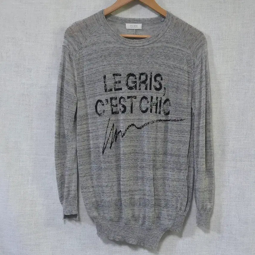 [BUNJANG] Time Linen Blend Knit Top / 타임 한섬 정품 린넨 니트 여름 긴팔 얇은 그레이 여성 90 44 55