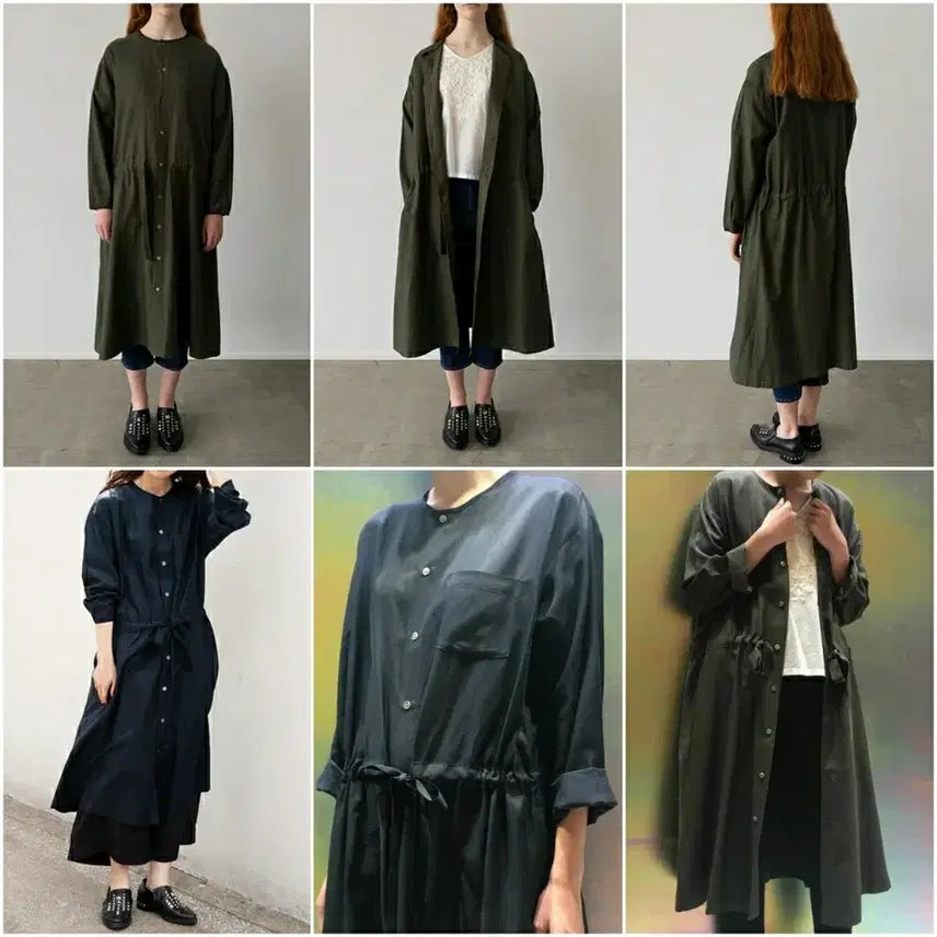 [BUNJANG] ZUCCA Fluid Shirt Dress Robe Lyocell Charcoal Grey M / 매장판)ZUCCA 주카 친환경 리오셀 플루이드 셔츠 원피스 로브 M