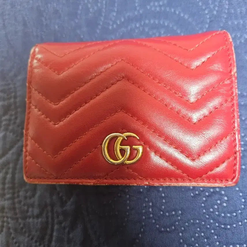 [BUNJANG] Gucci Marmont Red Bifold Wallet / 구찌 마몬트 반지갑 레드