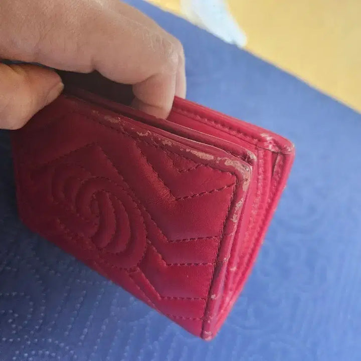 [BUNJANG] Gucci Marmont Red Bifold Wallet / 구찌 마몬트 반지갑 레드
