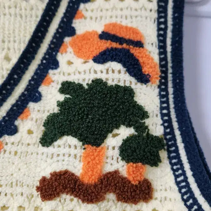 [BUNJANG] Vintage Yellow Crochet Vest / 빈티지 크로셰 뜨개 조끼 옐로우