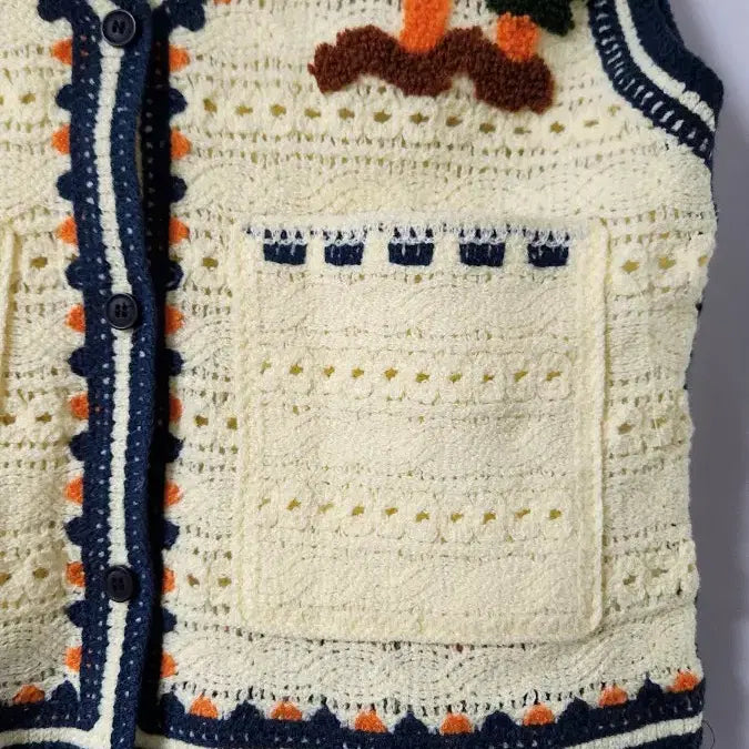 [BUNJANG] Vintage Yellow Crochet Vest / 빈티지 크로셰 뜨개 조끼 옐로우