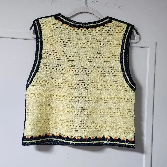 [BUNJANG] Vintage Yellow Crochet Vest / 빈티지 크로셰 뜨개 조끼 옐로우