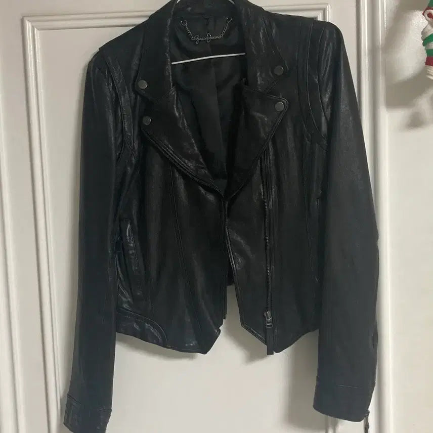 [BUNJANG] GUESS Lambskin Leather Rider Jacket (Women&