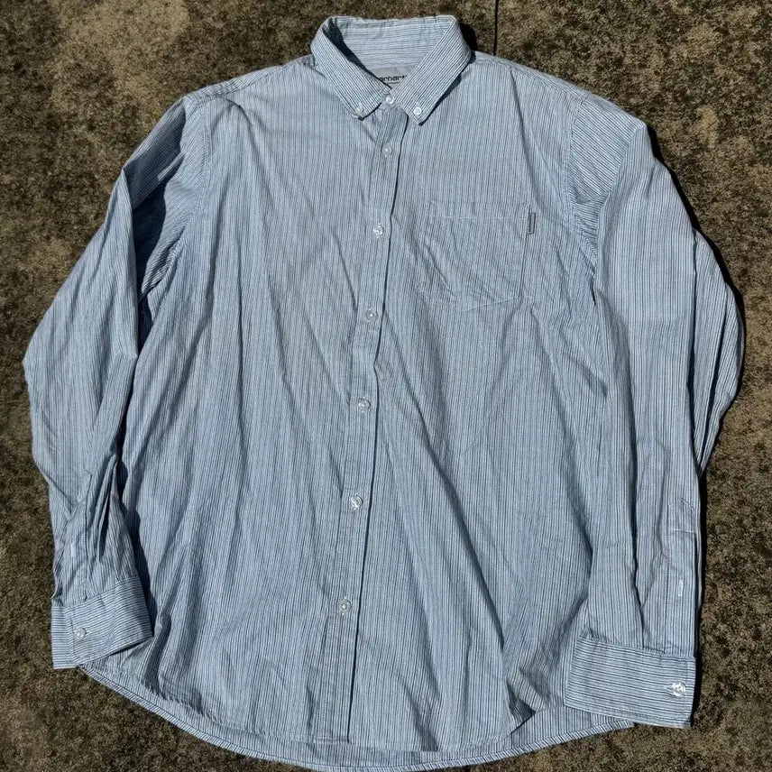 [BUNJANG] Carhartt WIP Striped Shirt (Sky Blue) / [L] 칼하트WIP 스트라이프 셔츠(하늘)