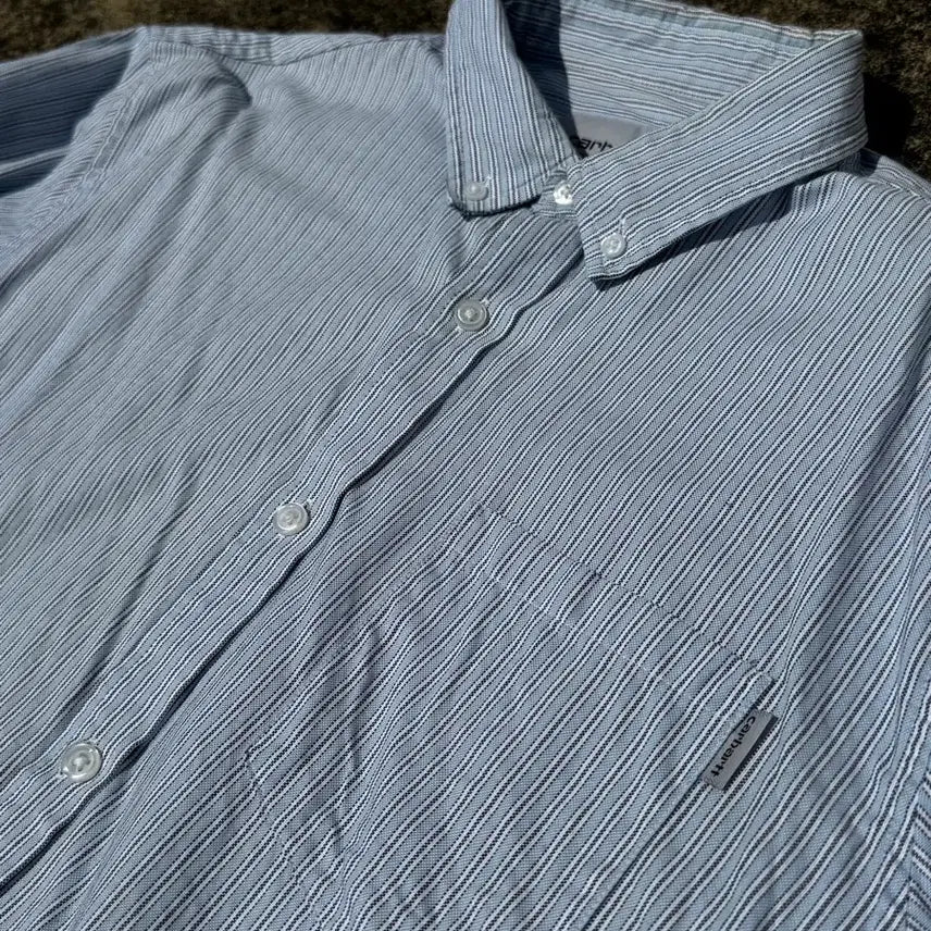 [BUNJANG] Carhartt WIP Striped Shirt (Sky Blue) / [L] 칼하트WIP 스트라이프 셔츠(하늘)