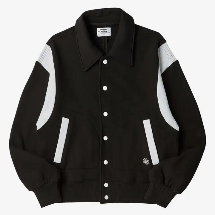 [BUNJANG] Scout Varsity Sweat Jacket Black M / 트래블 스카우트 바시티 스웨트 자켓 블랙 M