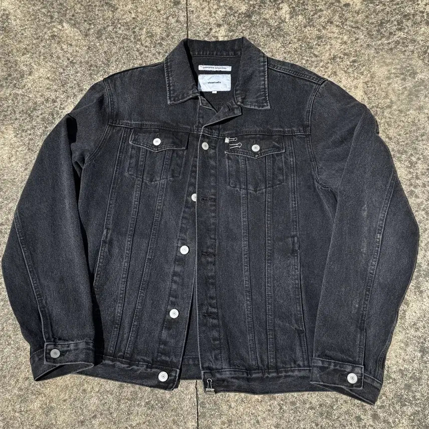 [BUNJANG] VIVASTUDIO Black Denim Trucker Jacket / [L] 비바스튜디오 블랙 데님 트러커 자켓