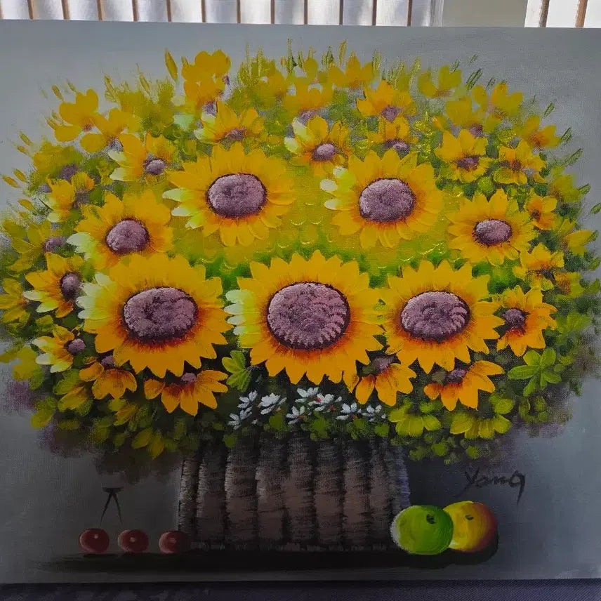 [BUNJANG] 양혜정화백 해바라기 유화 그림 액자 / 양혜정화백 해바라기 유화 그림 액자