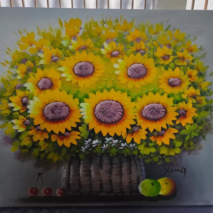 [BUNJANG] 양혜정화백 해바라기 유화 그림 액자 / 양혜정화백 해바라기 유화 그림 액자