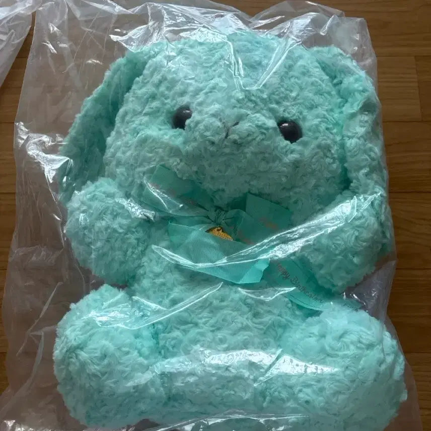 [BUNJANG] Amuse Japanese Mint Rabbit Plush Toy / 어뮤즈 일본 토끼 민트색 인형 리본 새상품 대형인형 무료 배송