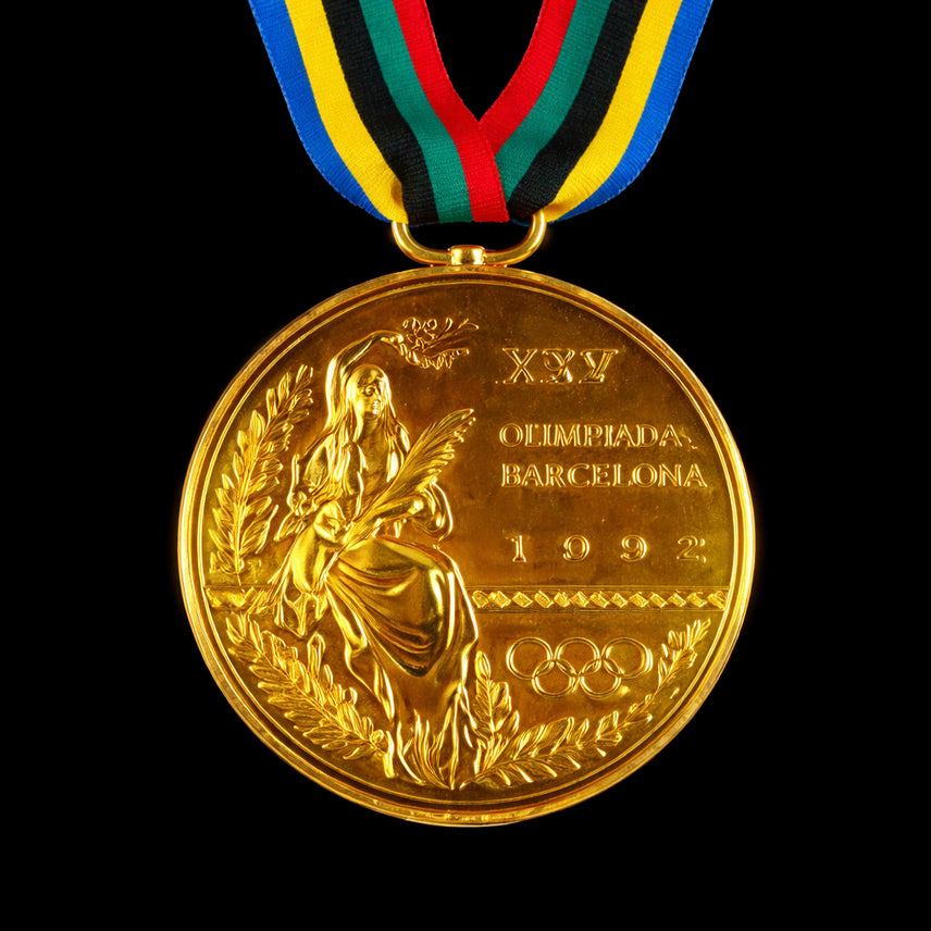 [BUNJANG] 1992 Barcelona Olympics Gold Medal Commemorative Display / 새 1992년 바르셀로나 올림픽 금메달 메달 리본 기념 장식 전시