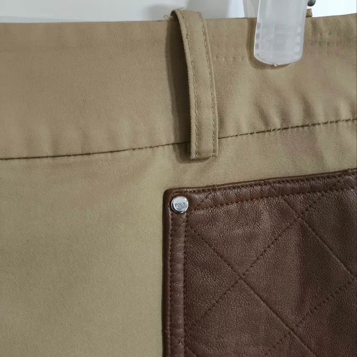 [BUNJANG] Polo Ralph Lauren Leather Quilting Skirt / 29~30 폴로랄프로렌 가죽 퀼팅 포인트 치마 스커트