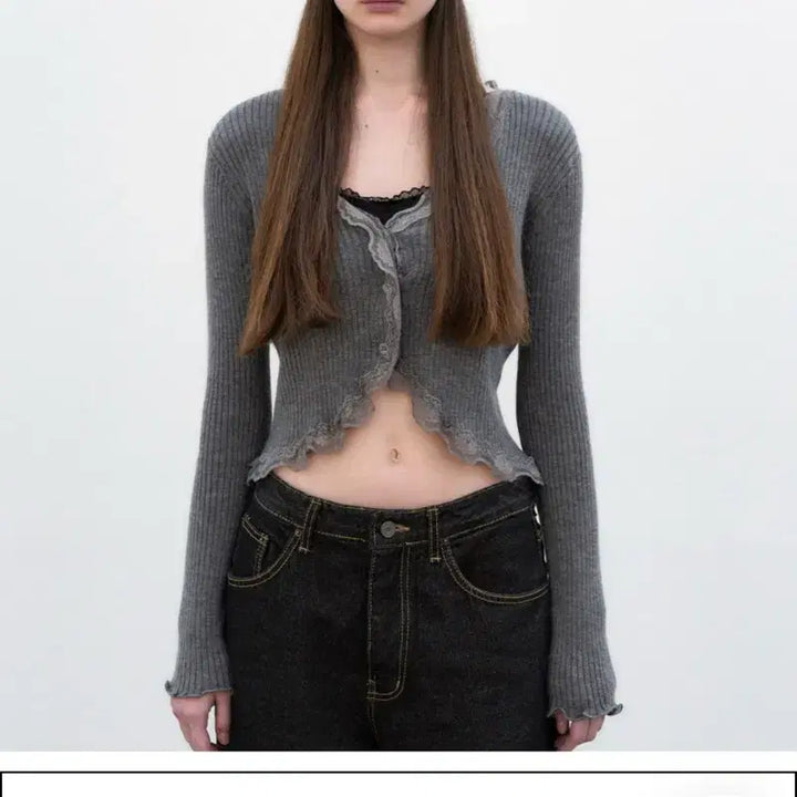 [BUNJANG] 닉앤니콜 레이스 프릴 가디건 / 닉앤니콜 레이스 프릴 가디건