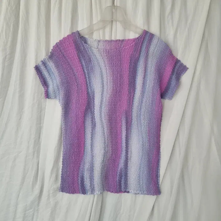 [BUNJANG] Pleated Short Sleeve Blouse T-shirt / 플리츠 주름 반팔 블라우스 티셔츠