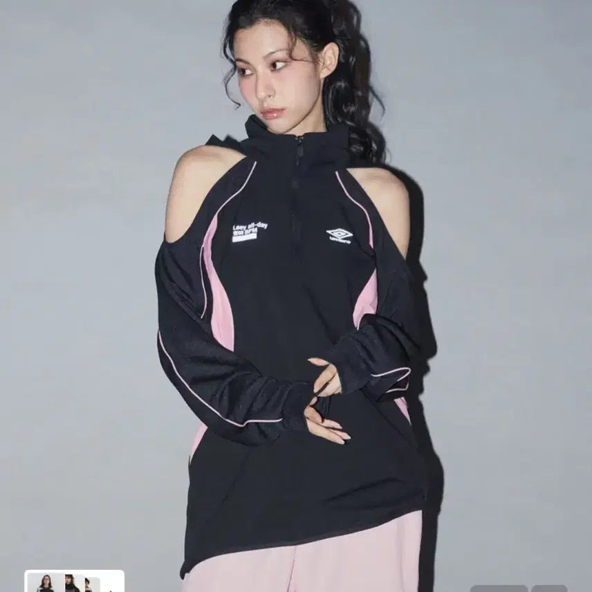 [BUNJANG] Umbro Leey Hybrid Hood Anorak Black / 엄브로 leey 콜라보 하이브리드 후드 아노락 블랙