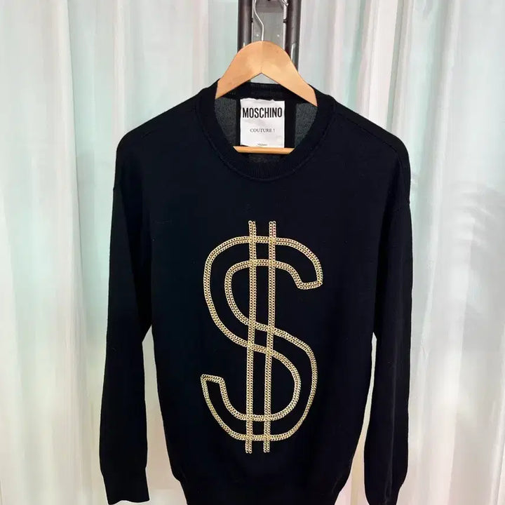 [BUNJANG] Moschino Black Wool Knit Sweater M / 모스키노 블랙 울 니트 스웨터 m