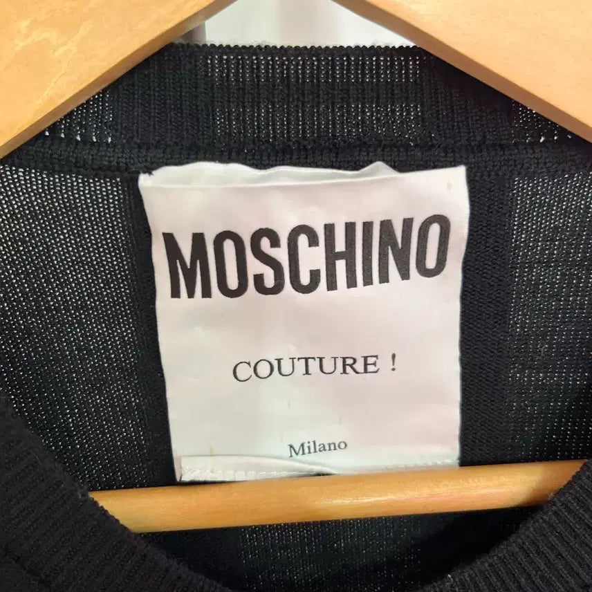 [BUNJANG] Moschino Black Wool Knit Sweater M / 모스키노 블랙 울 니트 스웨터 m