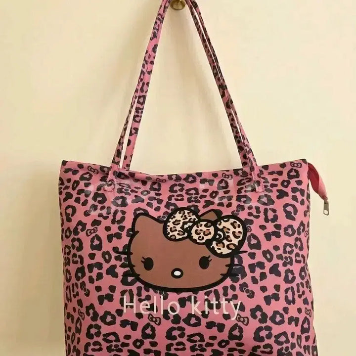 [BUNJANG] Tanning Kitty Leopard Shoulder Bag Pink / 태닝키티 레오파드 숄더백 키티 가방 핑크 (새상품)