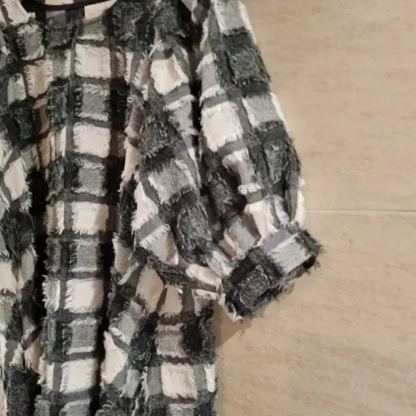 [BUNJANG] Checkered Puff Blouse &amp; Dress / 체크 퍼프 블라우스및 원핏