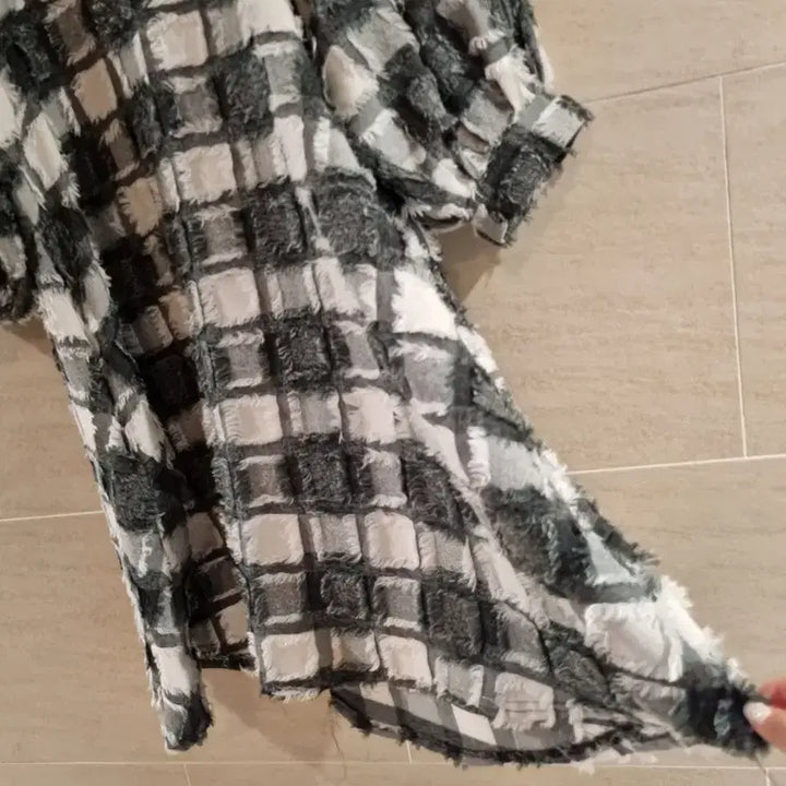 [BUNJANG] Checkered Puff Blouse &amp; Dress / 체크 퍼프 블라우스및 원핏