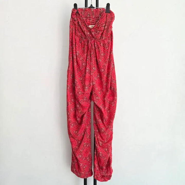 [BUNJANG] Isabel Marant Red Paisley Tube Jumpsuit / 정품 이자벨마랑 레드 튜브 점프수트