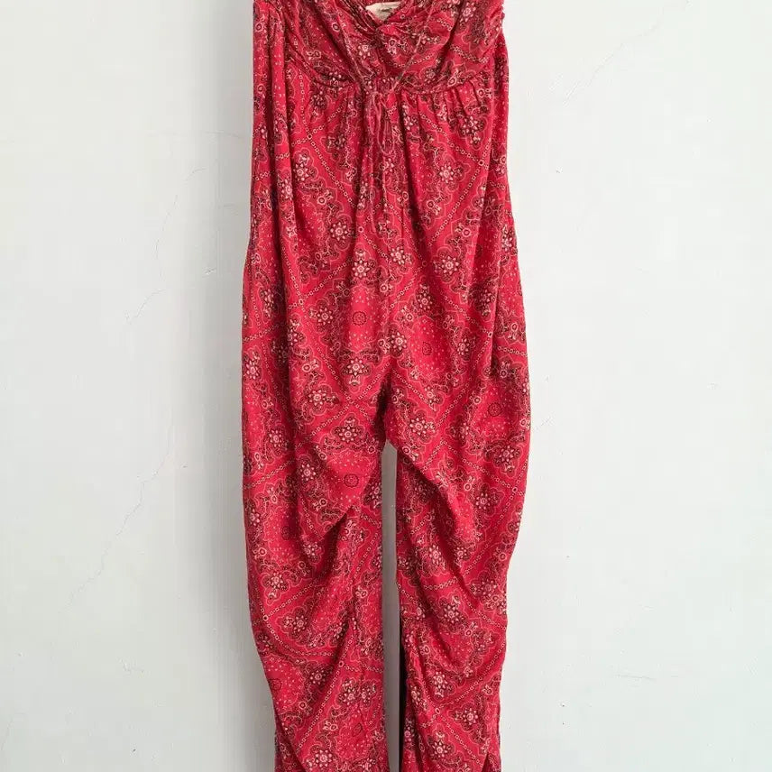 [BUNJANG] Isabel Marant Red Paisley Tube Jumpsuit / 정품 이자벨마랑 레드 튜브 점프수트