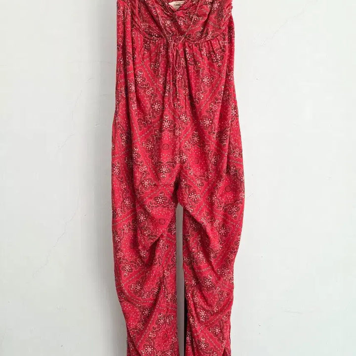 [BUNJANG] Isabel Marant Red Paisley Tube Jumpsuit / 정품 이자벨마랑 레드 튜브 점프수트