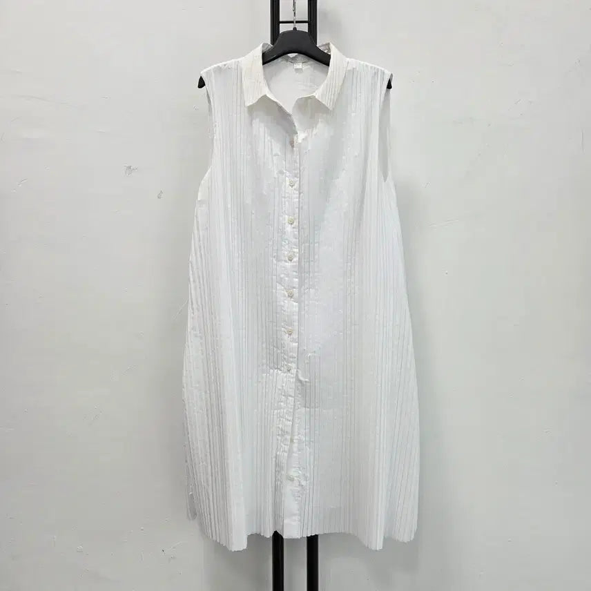 [BUNJANG] COS White Pleated Long Sleeveless Dress / 정품 코스 COS 화이트 플리츠 롱 민소매 원피스