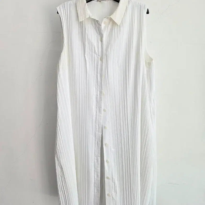 [BUNJANG] COS White Pleated Long Sleeveless Dress / 정품 코스 COS 화이트 플리츠 롱 민소매 원피스
